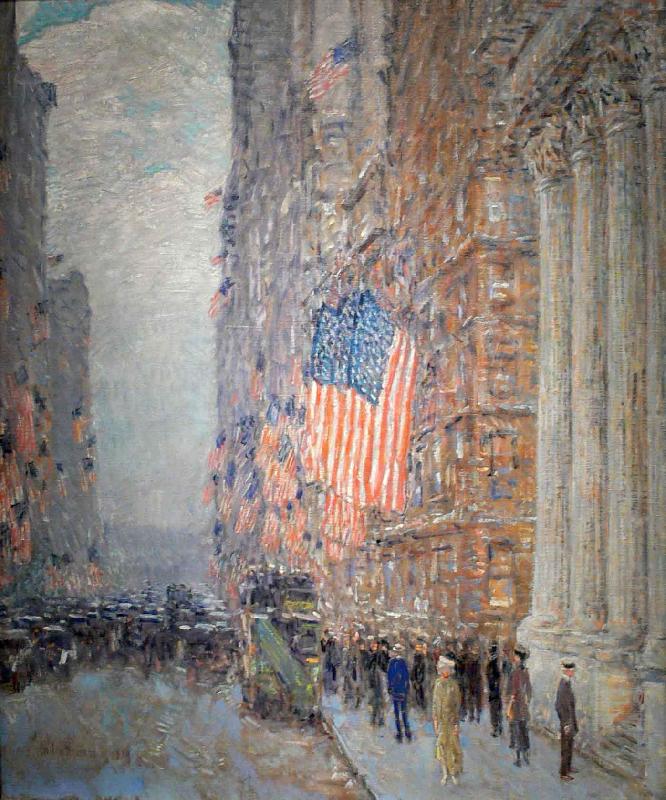 Childe Hassam Flags on the Waldorf oil painting image
